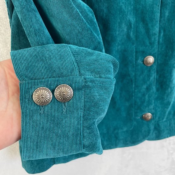 Christopher & Banks Turquoise Corduroy Western Jacket size large - Picture 6 of 10